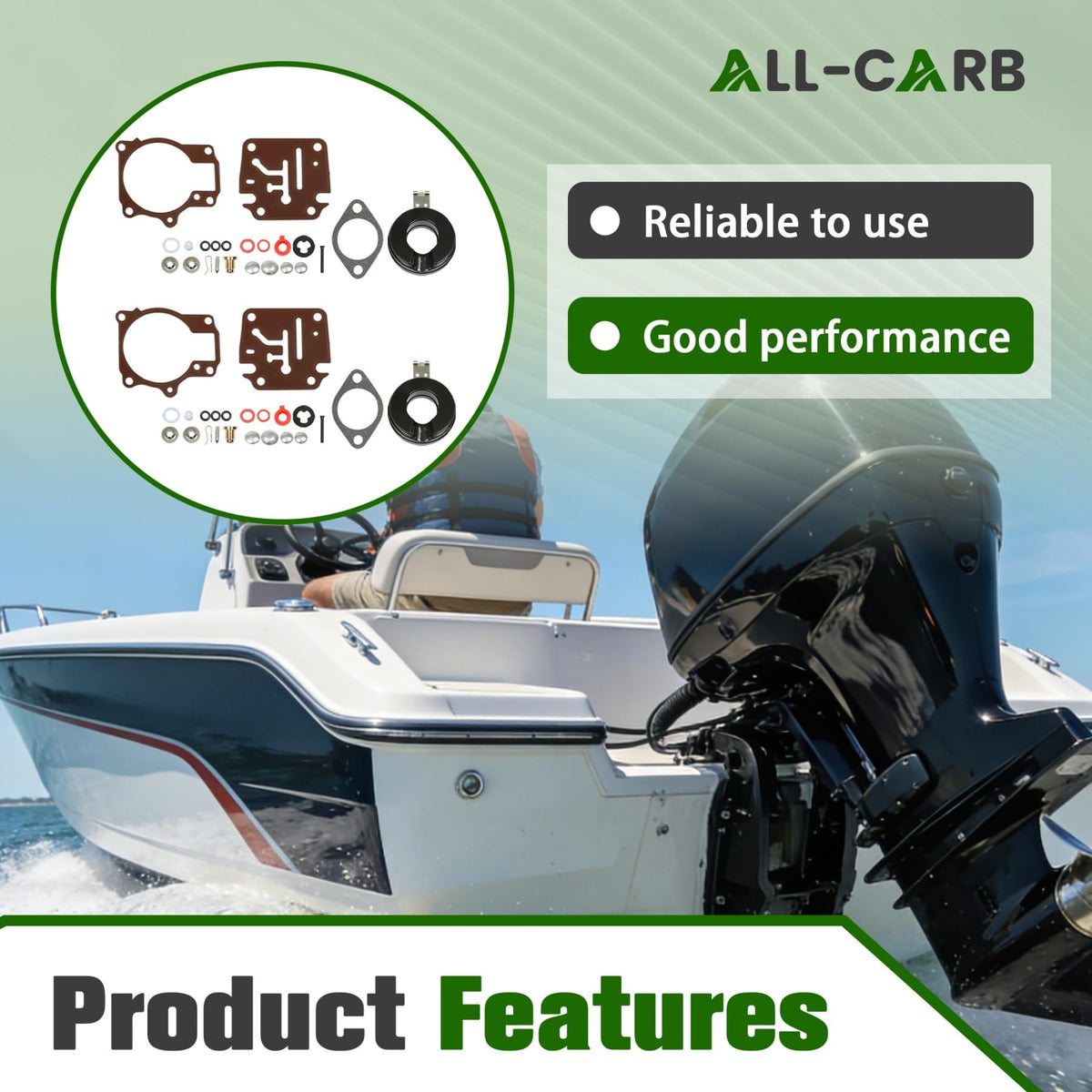 ALL-CARB float close-up showing durable material for accurate fuel level