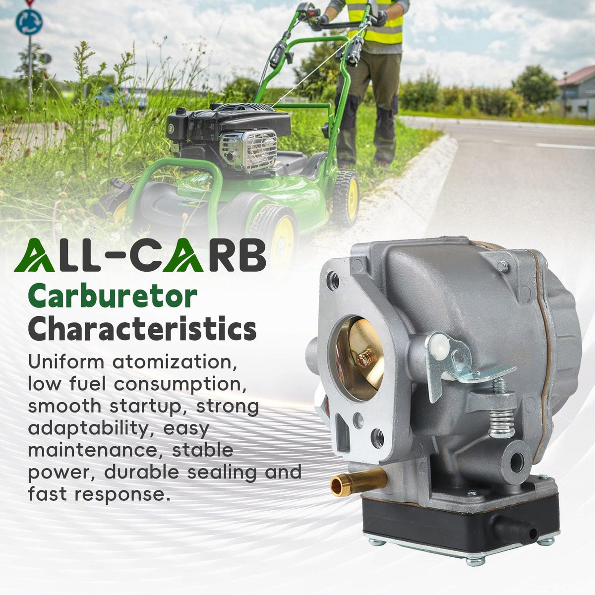 ALL-CARB gasket and fuel filter detail ensuring leak-free sealing and clean fuel