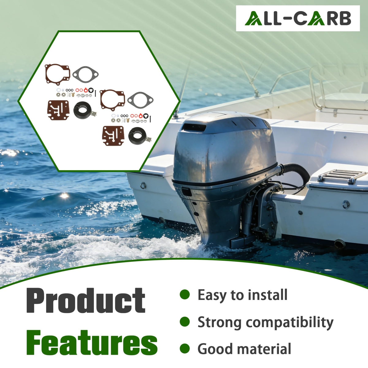 ALL-CARB gaskets and seals laid out for complete rebuild clarity and convenience