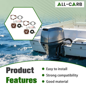 ALL-CARB gaskets and seals laid out for complete rebuild clarity and convenience