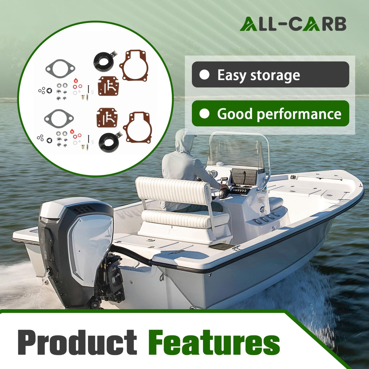 ALL-CARB kit installed in an outboard carburetor cabinet enabling easy service