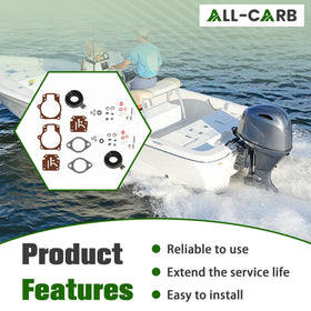 ALL-CARB kits on a boat workbench for fast on-water carburetor repairs