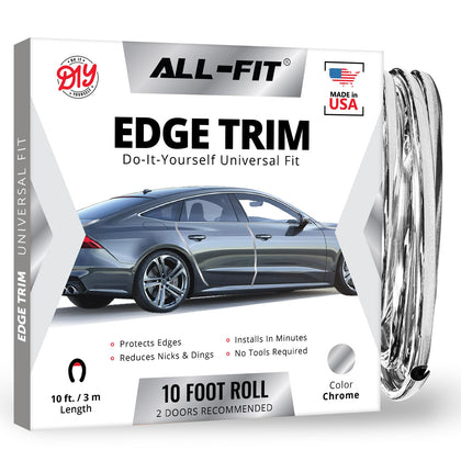 All-Fit Automotive front packaging showing chrome trim and benefits