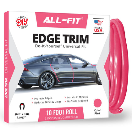 All-Fit Automotive front packaging showing pink edge protector and benefit of protection