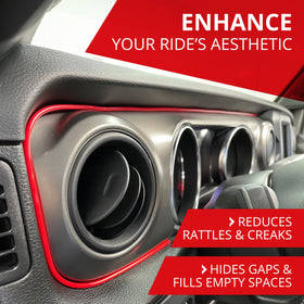 All-Fit Automotive before and after gap comparison demonstrating hidden seams benefit