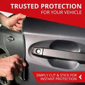 All-Fit Automotive trim alongside ruler showing 10 ft length and easy cutting benefit