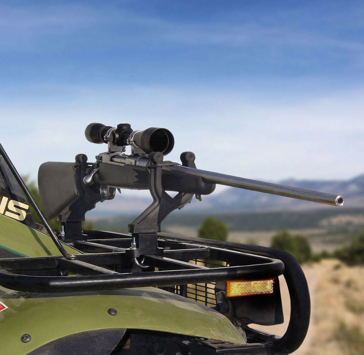 All Rite Products Graspur mounted on ATV handlebar demonstrating secure fit