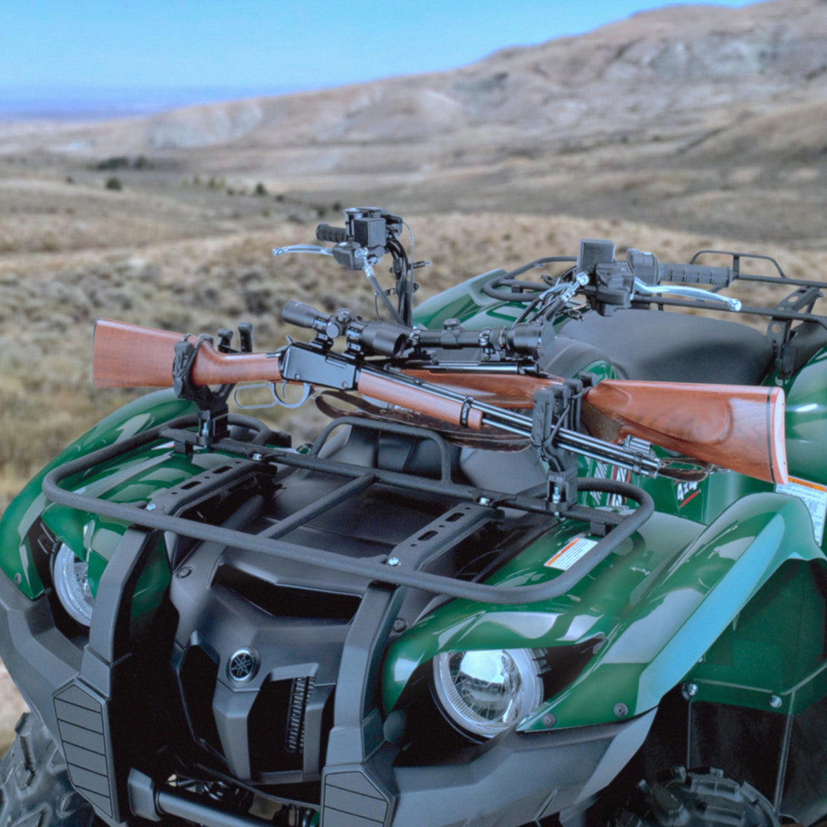 All Rite Products detail of rack attached to round tubular rail for stability
