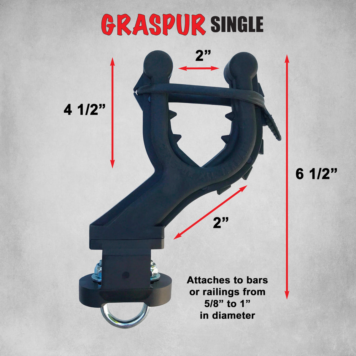 All Rite Products Graspur beside ruler showing size and scale for installation