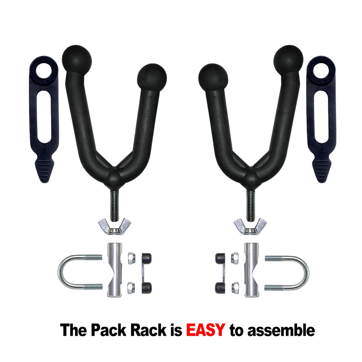 All Rite Pack Rack attached to bicycle handlebar for hands-free carry