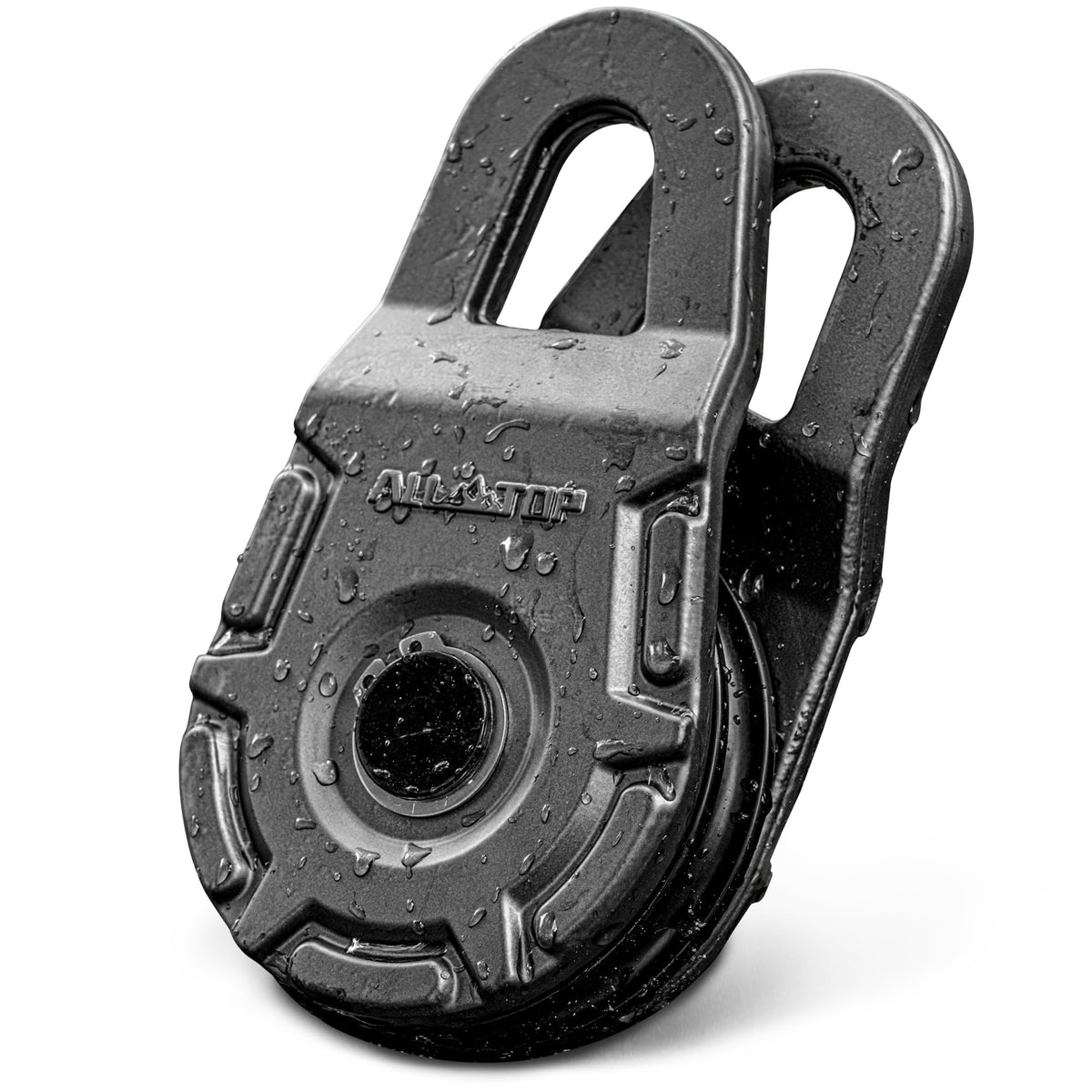 ALL-TOP forged snatch block front view showing robust forged body and secure anchor benefit