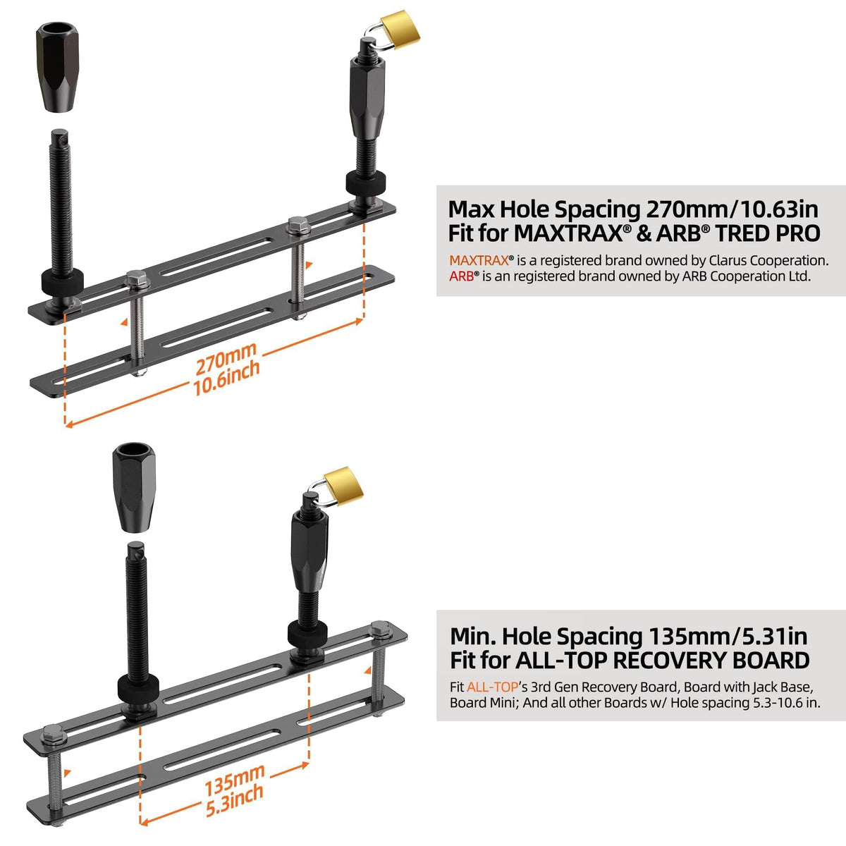 ALL-TOP hardware close-up showing stainless steel parts and corrosion resistance