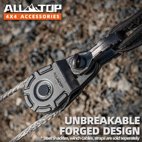 ALL-TOP size comparison with hand illustrating compact durable design for easy transport