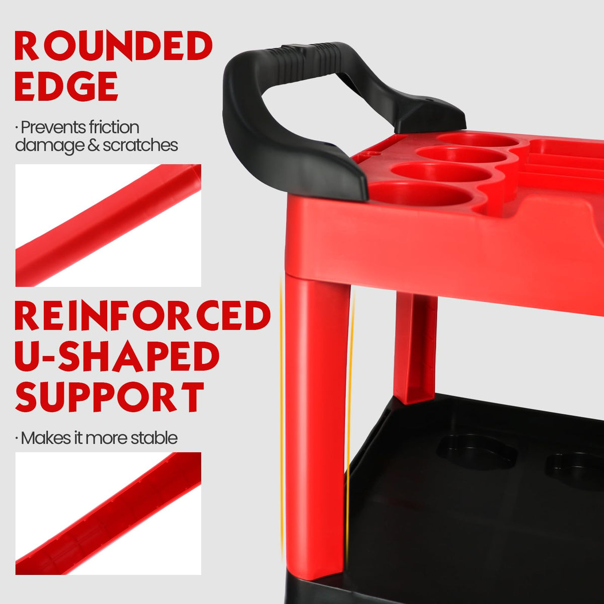 ALL4DETAIL bottom tray holding heavy tools demonstrating strong weight capacity