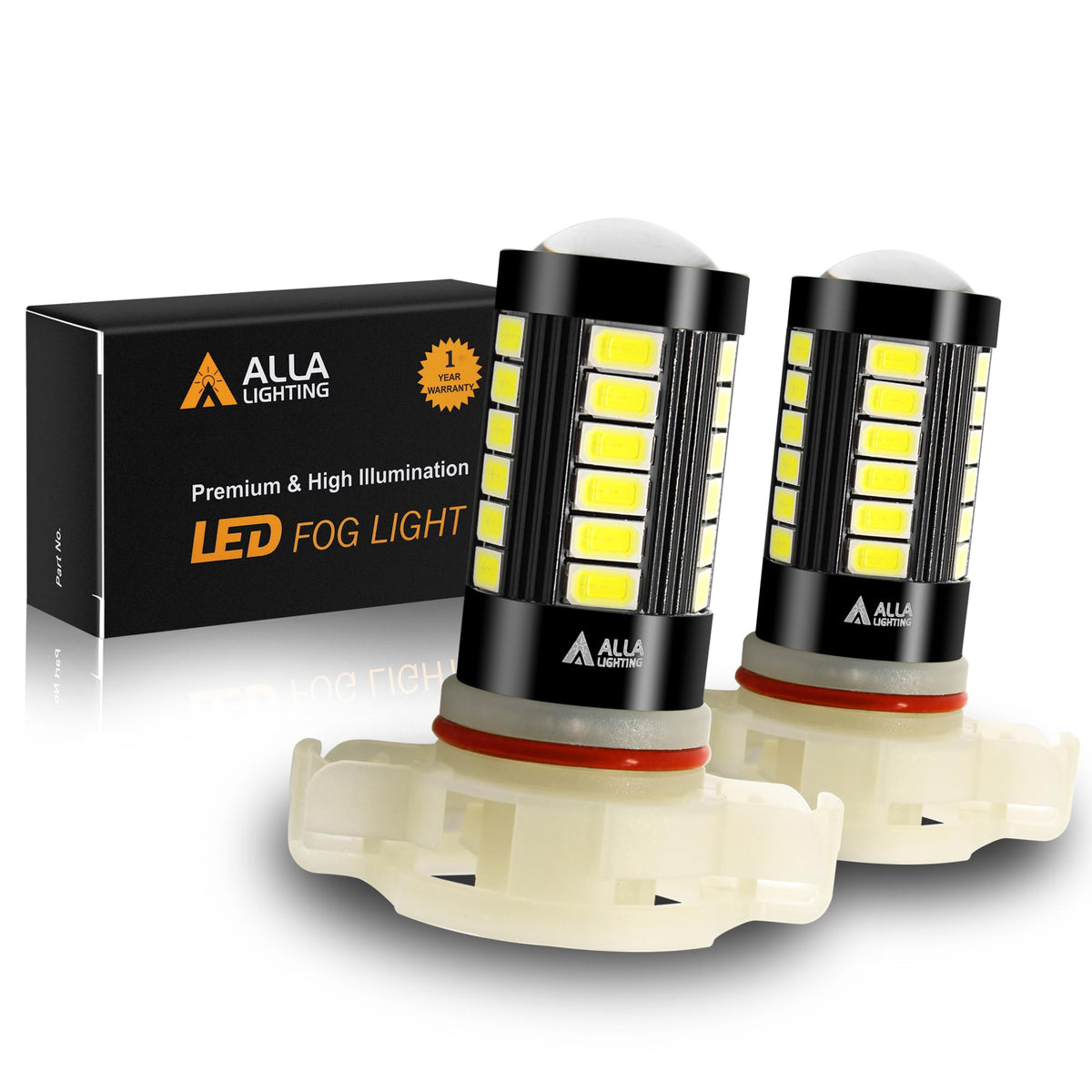Alla Lighting front packaging showing bulbs and benefits