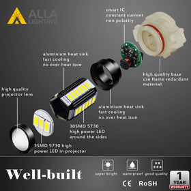 Alla Lighting bulb installed in fog housing improving visibility