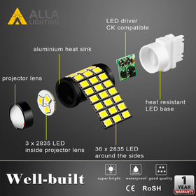 Alla Lighting installed in taillight showing brighter signal