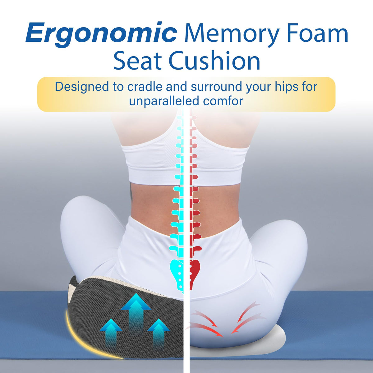 Allaboutsla cushion installed in car improving posture and confidence