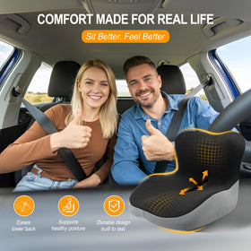Allaboutsla lifestyle image of driver using cushion for reduced fatigue