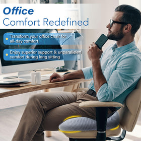 Allaboutsla cushion on office chair showing multi-seat compatibility benefit