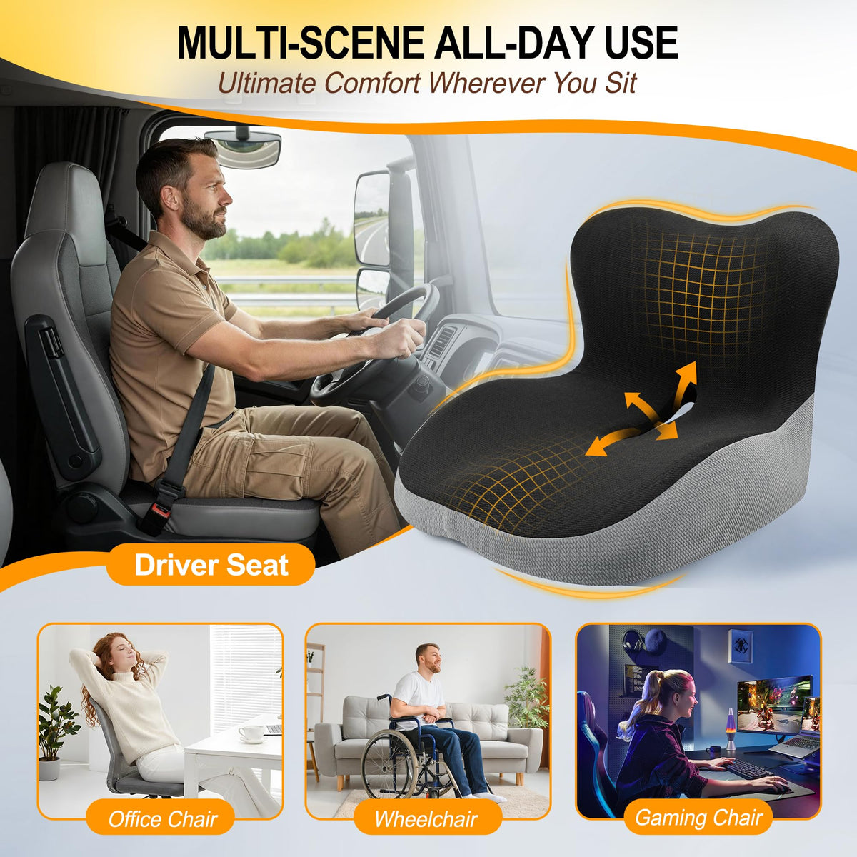 Allaboutsla on office chair showing versatile use at desk or gaming setup