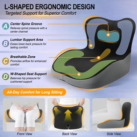 Allaboutsla side profile showing L-shaped lumbar design for improved posture