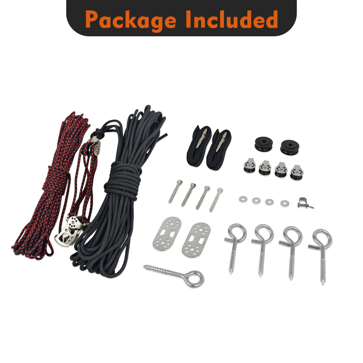 ALLCOS packaged kit contents laid out showing complete hardware included