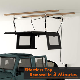ALLCOS size comparison with tape measure illustrating fit for 8–16ft ceilings