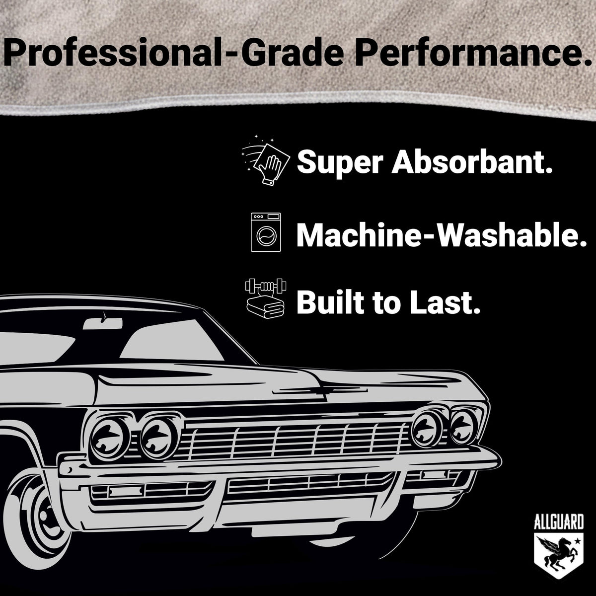 AllGuard towel polishing glass for streak-free, clear finish
