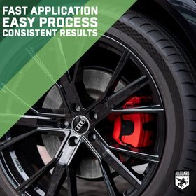 AllGuard applied on a car wheel in a driveway for visual appeal