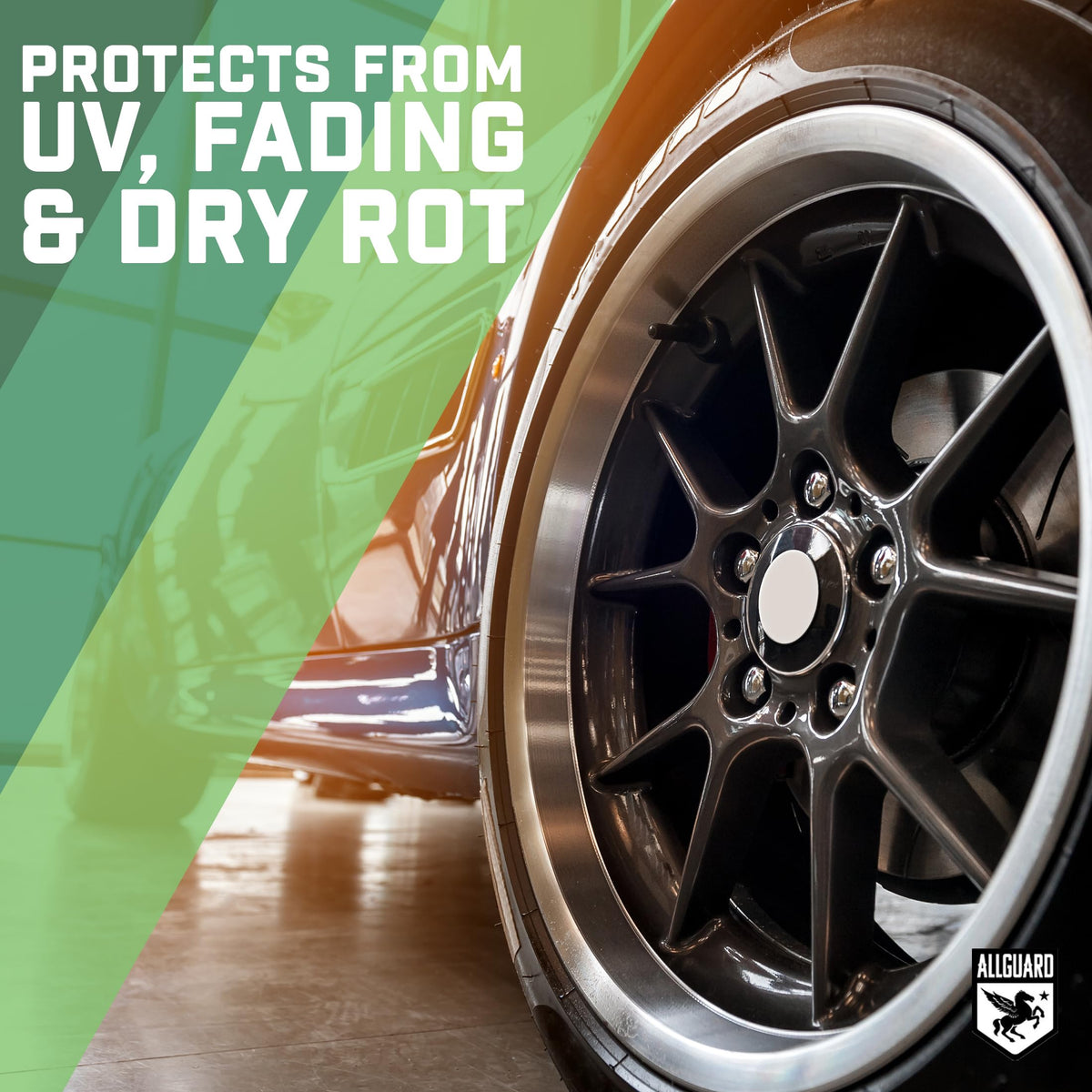 AllGuard tire wet satin finish on tread highlighting natural look