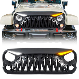 Allinoneparts full-front grille installed on Jeep showing aggressive look