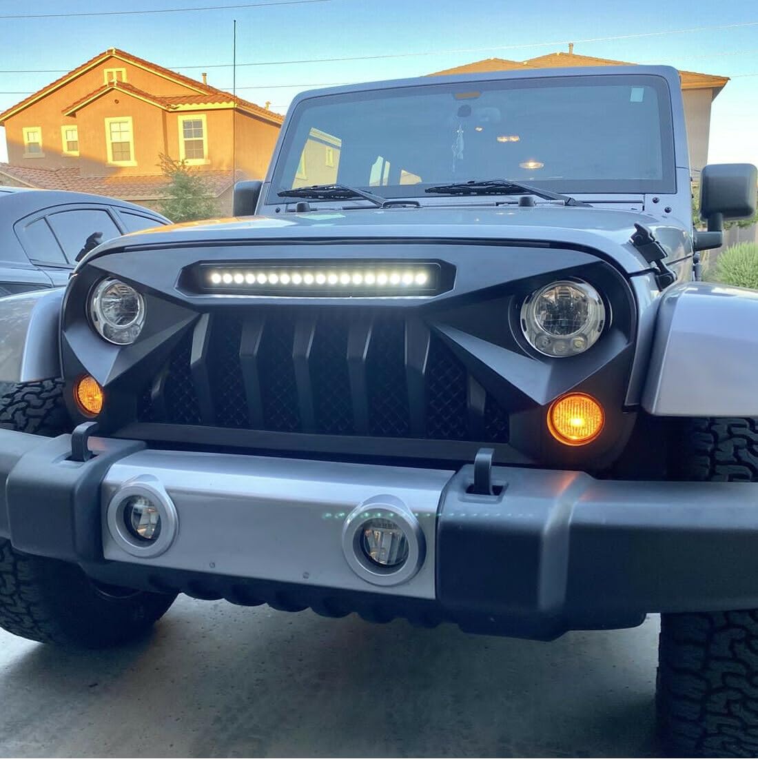 Allinoneparts side profile grille angles showing contour and upgraded front-end aesthetic benefit