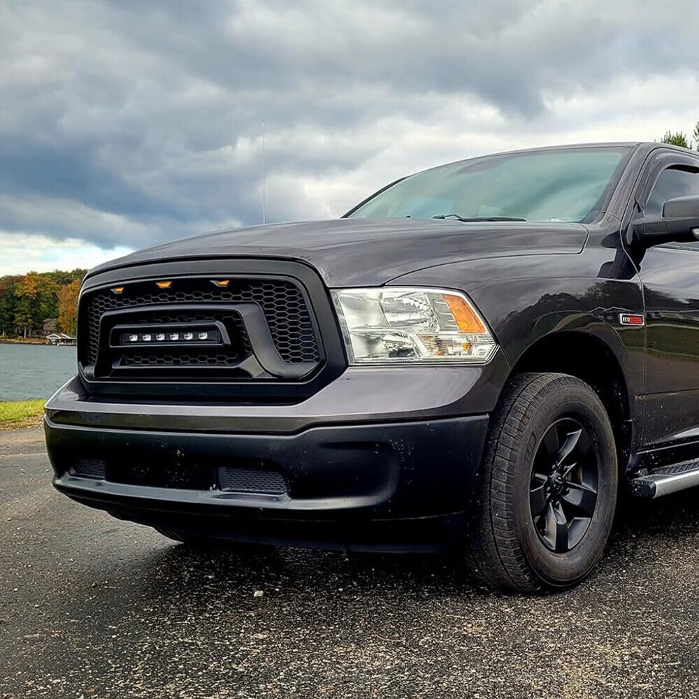 Allinoneparts grille on truck in road setting highlighting bold styling and real-world presence