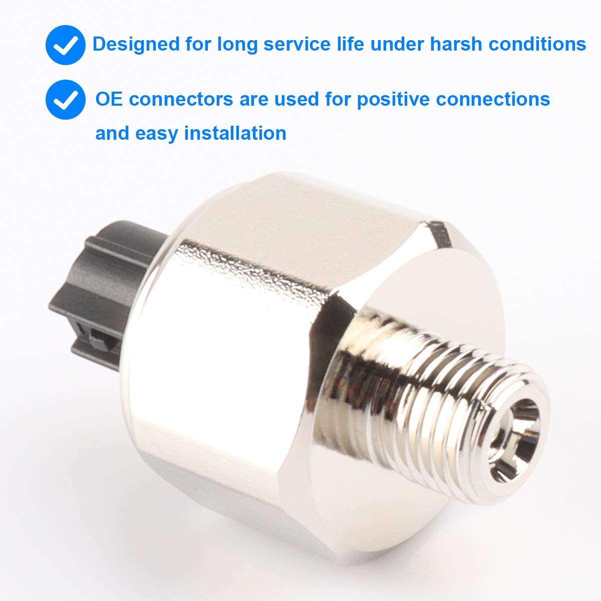 Allmotorparts knock sensor connector closeup highlighting correct plug fit and reliability