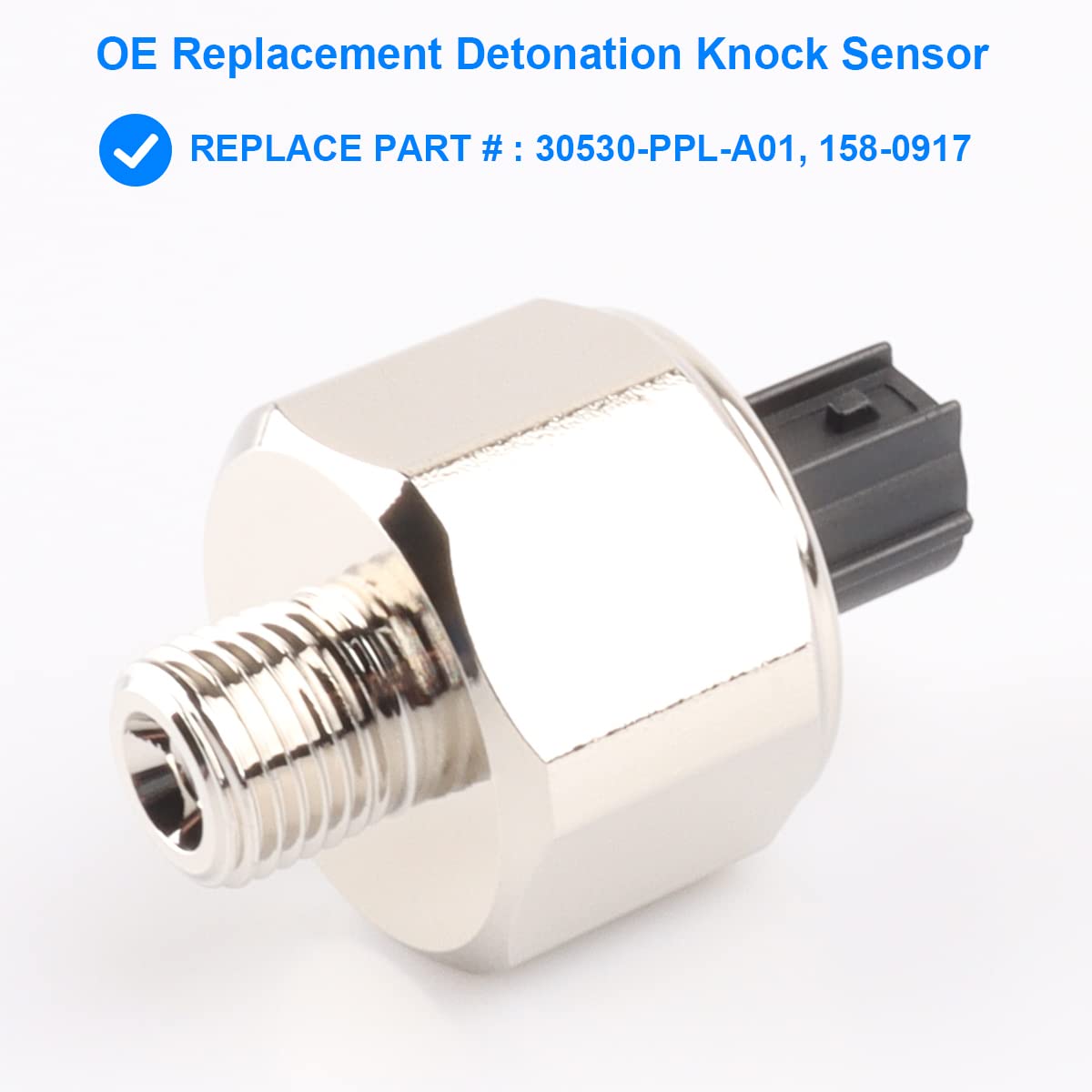 Allmotorparts knock sensor thread detail demonstrating durable metal finish and seal