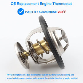 Allmotorparts close-up of thermostat valve and stainless spring for durable operation