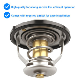 Allmotorparts thermostat stainless steel flange close-up improving seating and leak resistance