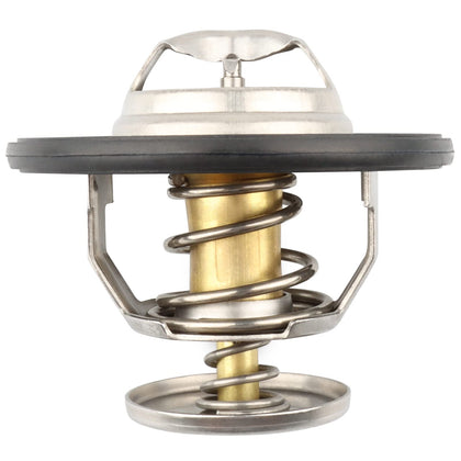Allmotorparts thermostat front view showing gasket and benefits of correct fit