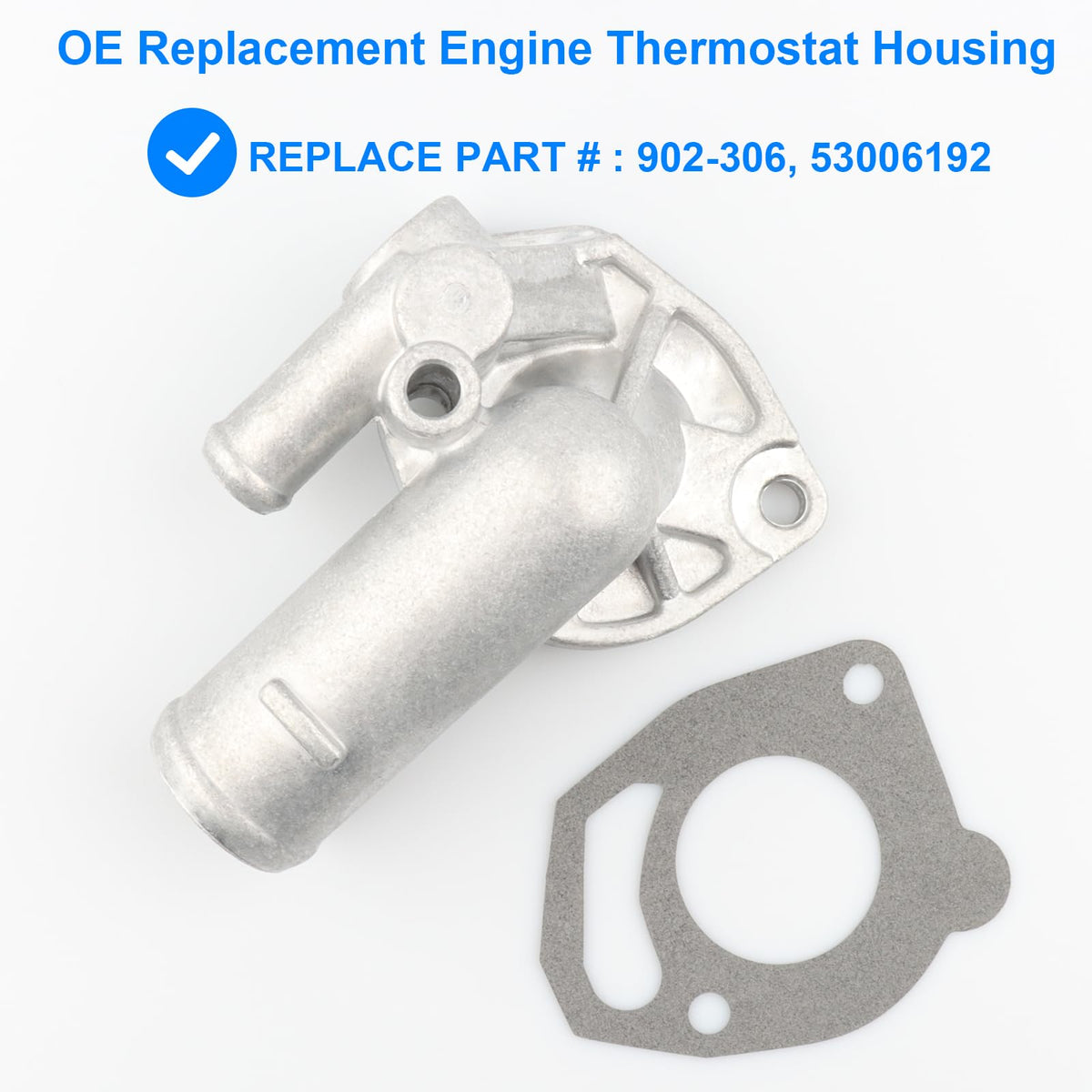Allmotorparts thermostat housing close-up of flange providing precise sealing surface