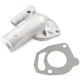 Allmotorparts thermostat housing front view showing complete shape and correct fit