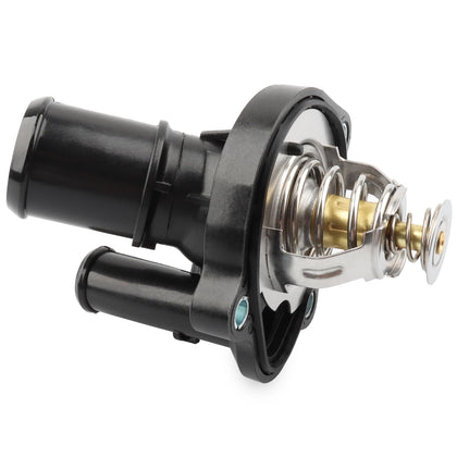 Allmotorparts front view of thermostat housing showing mounting points and correct fit