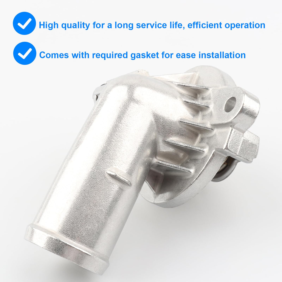 Allmotorparts thermostat housing mating surface closeup showing sealing surface for reliable leak prevention
