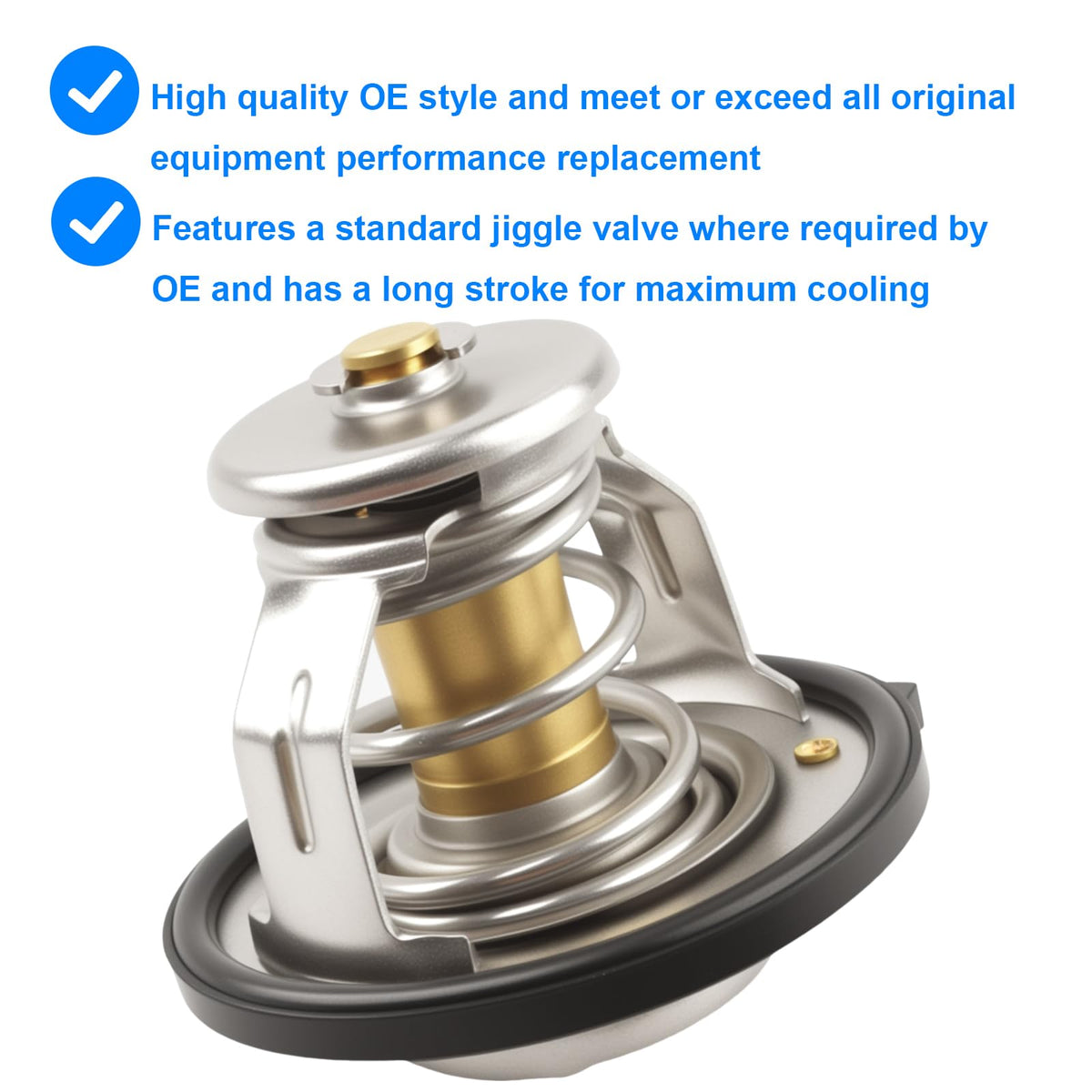 Allmotorparts thermostat held in hand to show scale and easy handling during installation