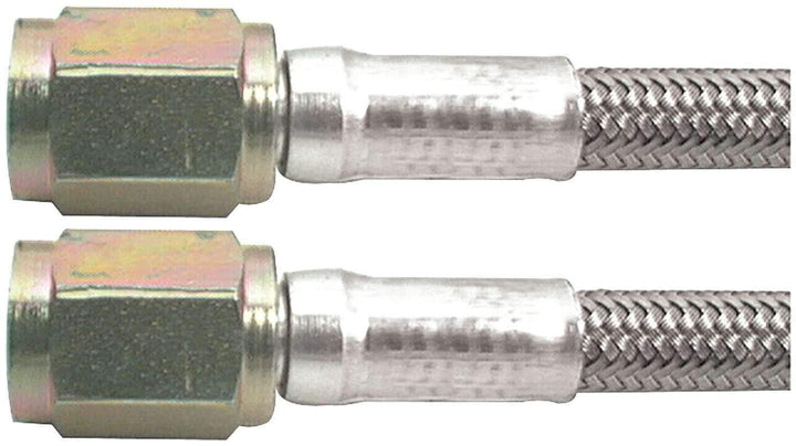 Allstar Performance braided hose front view showing fittings and durable protection