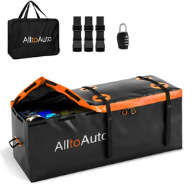 AlltoAuto front view hitch bag showing waterproof protection and capacity