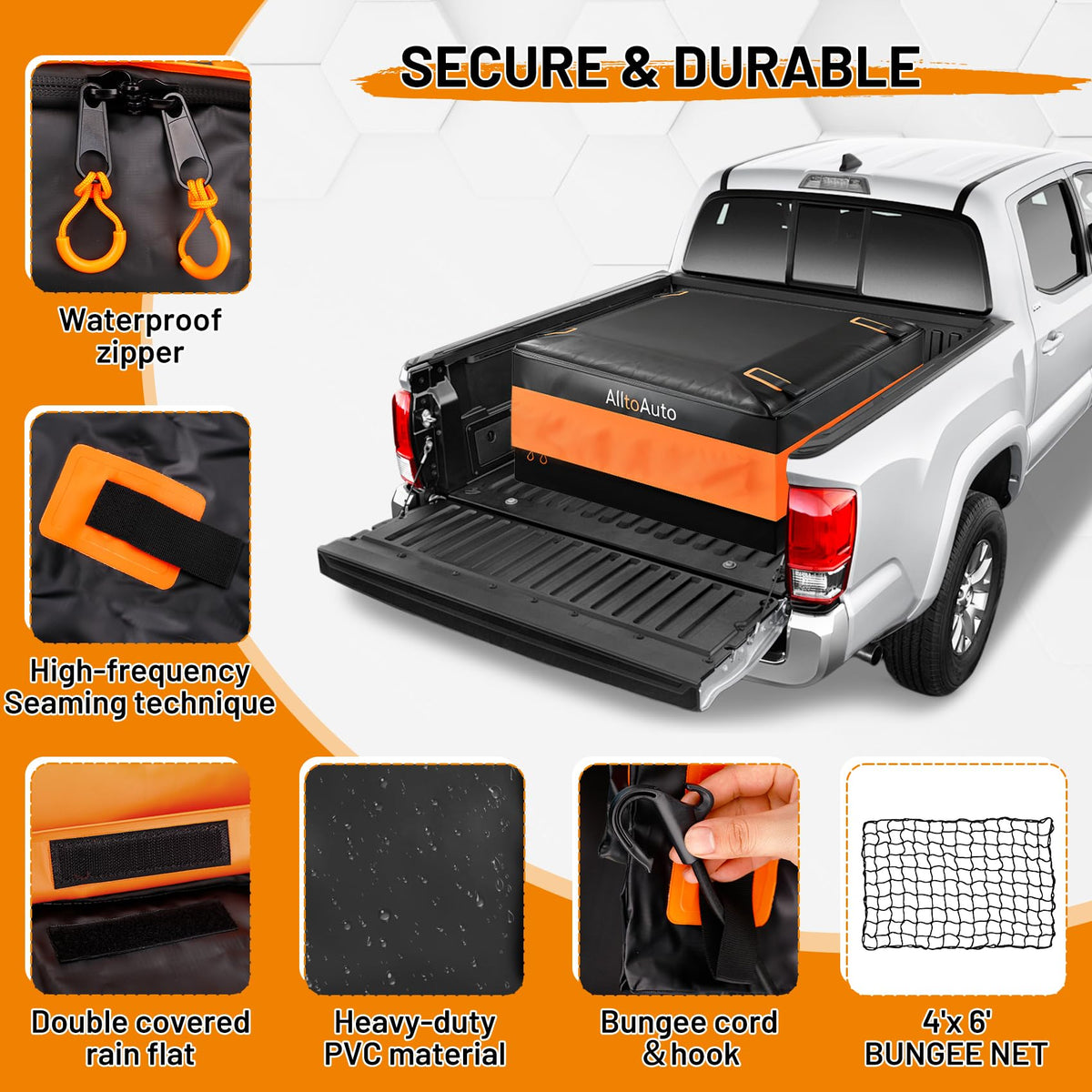 AlltoAuto reinforced straps and military-grade buckles for reliable anchoring