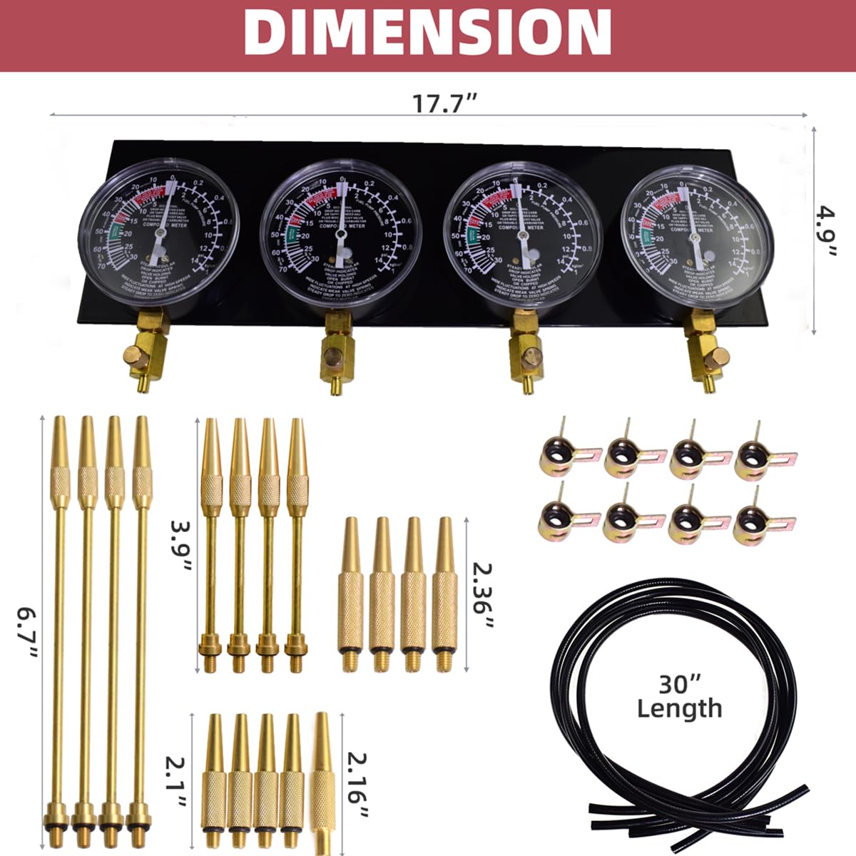 Alltooetools gauge close-up showing clear glass face and precise vacuum reading
