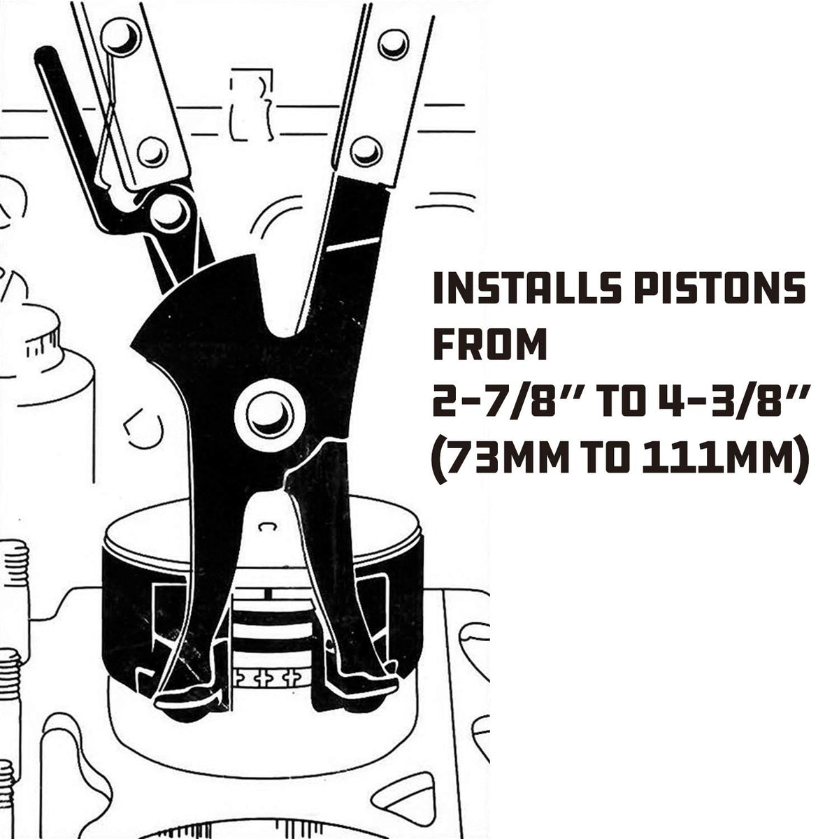 Alltrade Powerbuilt in use compressing piston rings for safer piston installation