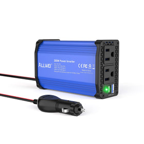 ALLWEI 300W front view showing AC outlets and USB ports for versatile charging
